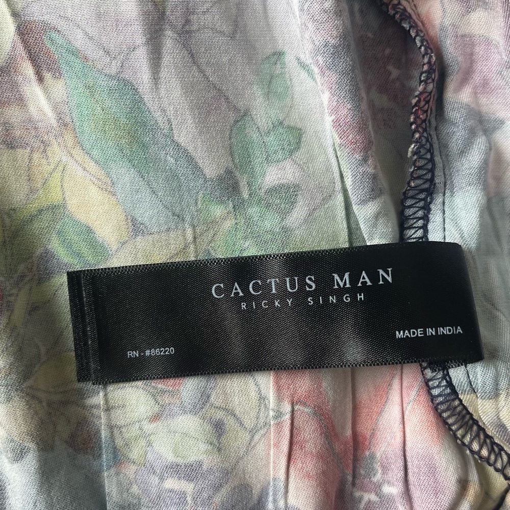 Cactus Man Men's Or Woman’s Full-Zip Lightweight Multicolor Flowers Jacket - S - Picture 7 of 7
